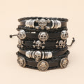 Skull Beaded Leather Bracelet