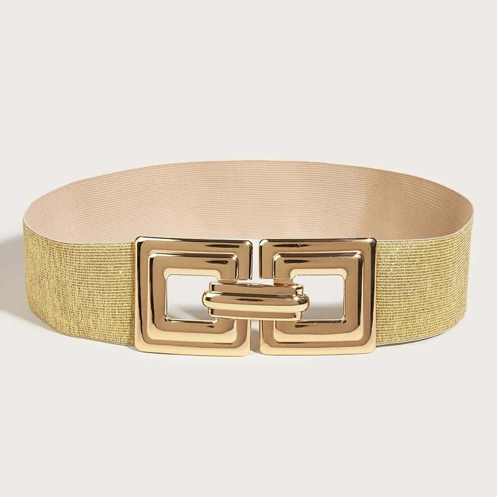 Geometric Hollow Out Metal Buckle Stretch Girdle
