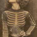 Vintage Halloween Anatomy Art Chunky Knitted Turtleneck Sweater