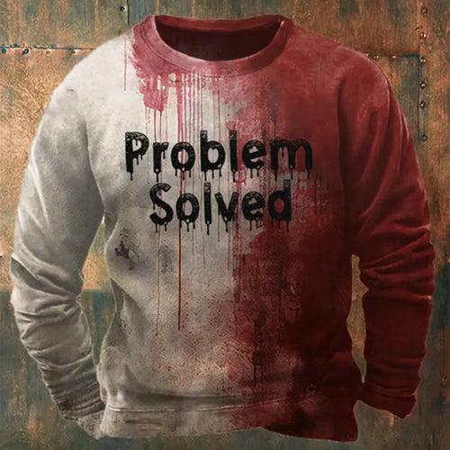 Bloody Problem Solved Halloween Printed Sweatshirt