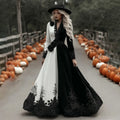 Women's Classic Halloween Black Roses And Spider Web Art Comfy Velvet Maxi Dress
