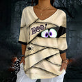 Women's Halloween Mummy Printed T-shirt