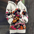 Vintage Classy Mexican Sugar Dia De Los Muertos Day Of The Dead Inspired Pattern Print Women's Sweater